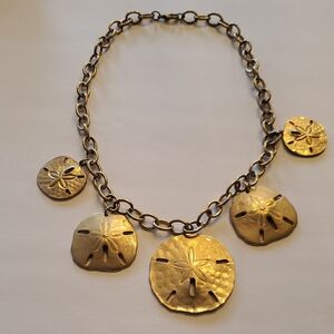 Gold Sand Dollar Charm Necklace